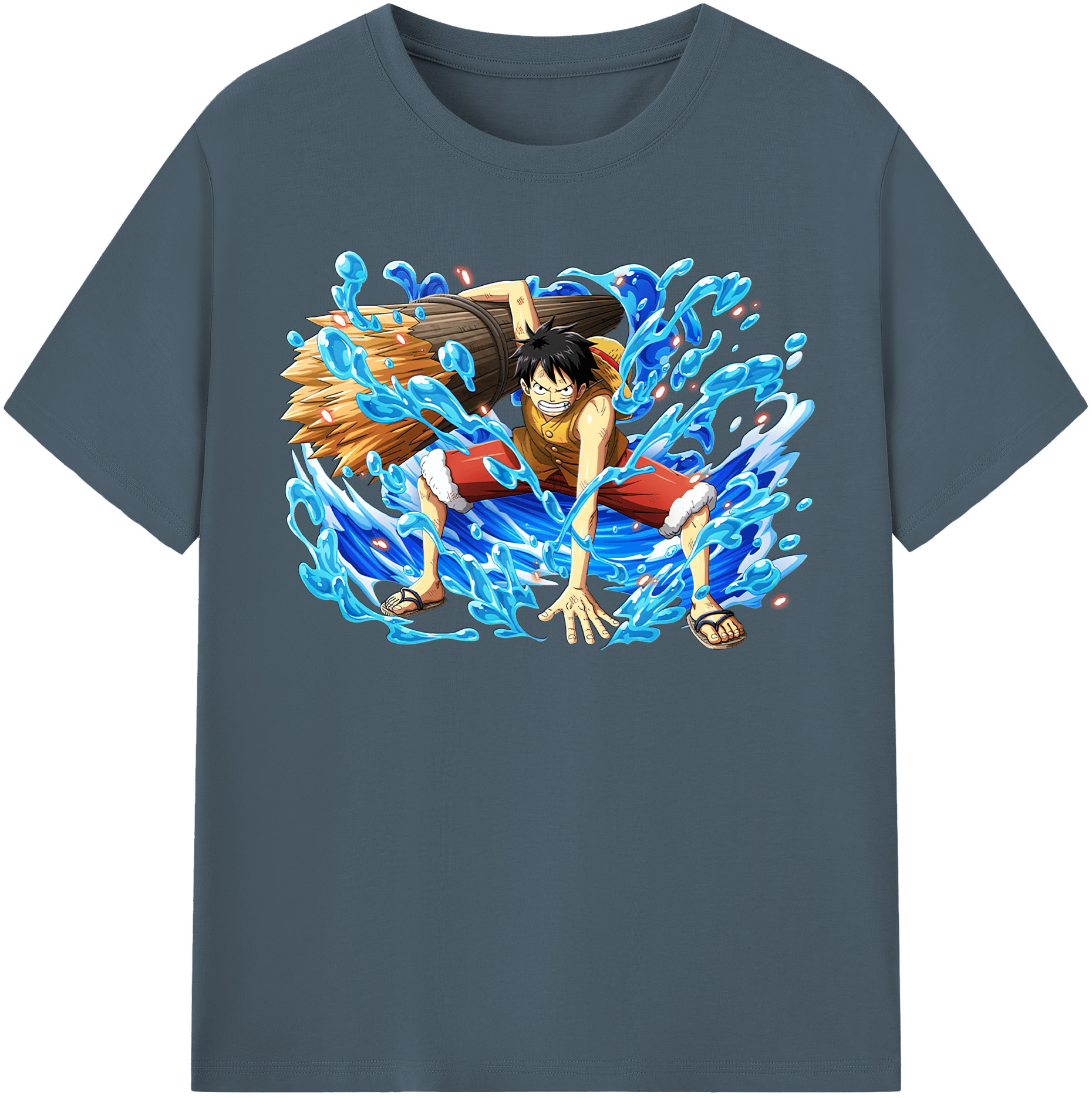 ワンピース モンキー・D・ルフィ ONE PIECE Monkey D. Luffy 綿100％半袖Tシャツ（フロントプリント）
